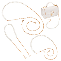 Морская Ракушка 3 шт 3 стили АБС пластик имитация жемчуга цепочки для кошелька, с Т-образной застежкой из сплава и железной цепочкой, цвет морской раковины, 65~121x0.5~1 см, 1 шт / стиль