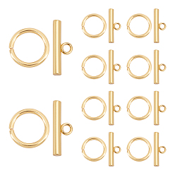 Golden 10Sets 304 Stainless Steel Toggle Clasps, Golden, 15x2mm, Hole: 13mm