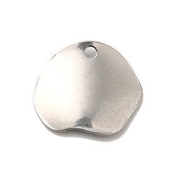 Stainless Steel Color Non-Tarnish 304 Stainless Steel Pendants, Nuggets, Stainless Steel Color, 15x17x2.5mm, Hole: 1.8mm