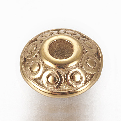 Золотой 304 из нержавеющей стали разделительные бусины, рондель, золотые, 8x4 мм, отверстие : 2 мм