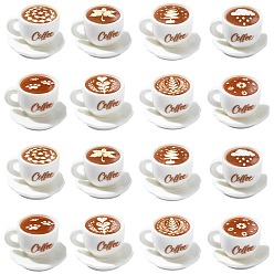 Chocolat 64 pièces 9 styles d'ornements miniatures, assiette et café, accessoires de maison de poupée micro paysage, faire semblant de décorations d'accessoires, chocolat, 14~25.5x5.5~17.5mm