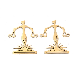 Золотой 201 подвески из нержавеющей стали, весы правосудия амулеты, золотые, 26x22x1 мм, отверстие : 1.4~1.5 мм