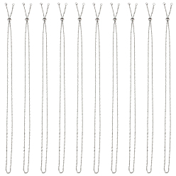 Нержавеющая Сталь Цвет 10 шт. 304 изготовление ожерелий из нержавеющей стали в сингапурском стиле, с латунными скользящими бусинами, цвет нержавеющей стали, 23.70 дюйм (60.2 см)