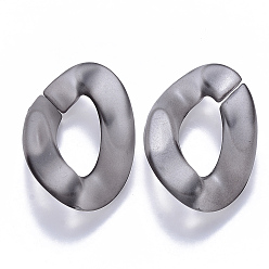 Темно-Серый Прозрачные акриловые связывая кольца, разъемы для быстрой связи, для изготовления бордюрных цепей, матовые, твист, темно-серый, 30x21x6 мм, внутренний диаметр: 16x8 мм