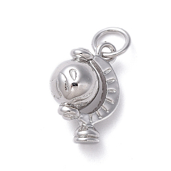 Echt platiniert Messing Charme, langlebig überzogen, Erzählen, Echt platiniert, 13x9x6 mm, Bohrung: 3.4 mm