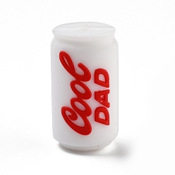 Drink Силиконовые бусины на день отца, фокусные бусы, красные, пить, 20x23x17 мм, отверстие : 2.5 мм