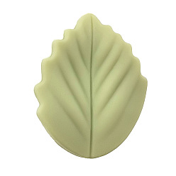 Темный Хаки Листовые пищевые экологически чистые силиконовые бусины, Темный хаки, 25x20x8.5 мм