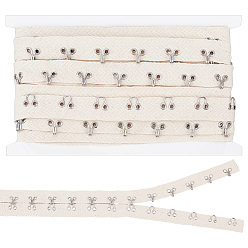 Бежевый Хлопчатобумажная лента с крючками и петлями для отделки, платья-бюстгальтеры свадебные костюмы шитье квилтинг корсет, бежевые, 20x1~4.5 мм, 4 ярдов/шт.