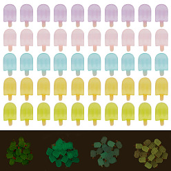 (52) Непрозрачная лаванда 80шт 5 цвета светящаяся смола декоден кабошоны, светится в темноте, для украшения diy наклейка на холодильник мобильный телефон цепочка брелок кулон, мороженое, разноцветные, 18.5x11.5x4.5 мм, 16 шт / цвет