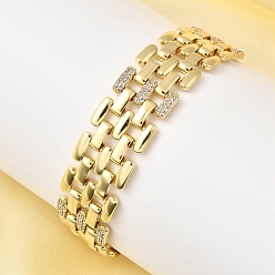 Настоящее золото 18K Браслеты-цепочки для часов из латуни для мужчин и женщин, с кубического циркония, долговечный, без кадмия и без свинца, стойки покрытие, реальный 18 k позолоченный, 7-1/2 дюйм (19 см)