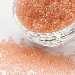 Light Salmon 8/0 Grade A Round Glass Seed Beads, Transparent Colours, Light Salmon, 8/0, 3x2mm, Hole: 1mm, about 10000pcs/bag