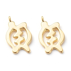 Real 18K Gold Plated Brass Pendants, Long-Lasting Plated, Adinkra Symbols GYE NYAME, Real 18K Gold Plated, 20.5x11.5x1.2mm, Hole: 1.5mm