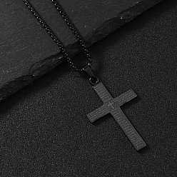 Черный Религиозный крест 201 подвески из нержавеющей стали, чёрные, 23.62 дюйм (60 см)