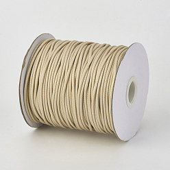 Antique White Eco-Friendly Korean Waxed Polyester Cord, Antique White, 2mm, about 90yards/roll(80m/roll)