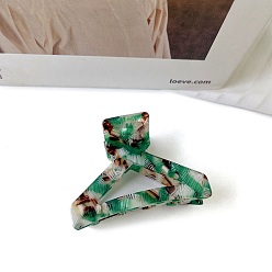 Зеленый Заколки для волос в форме когтей из ацетата целлюлозы, аксессуары для волос для женщин и девочек, треугольные, зелёные, 65x40 мм