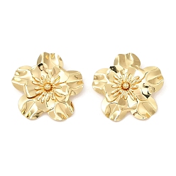 Золотой Серьги-гвоздики из железа в форме цветка, с сплава штифта, золотые, 53x56 мм