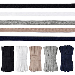 (52) Непрозрачная лаванда 50м 5цвета плоский хлопковый плетеный шнур, полый, для diy craft, разноцветные, 10 мм, 10 м / цвет