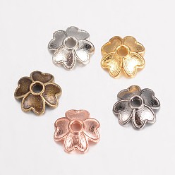 (52) Непрозрачная лаванда Сплав шарика шапки параметры эмали, Четыре листа клевера, разноцветные, 7.5x2 мм, отверстие : 1 мм