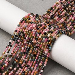 Турмалин Нити из натуральных разноцветных турмалиновых бусин, граненые, круглые, 2~2.5 мм, отверстие : 0.5 мм, около 177~178 шт / нитка, 38 см