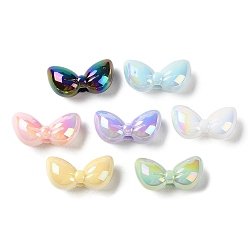 (52) Непрозрачная лаванда УФ-покрытие Радужные переливающиеся акриловые европейские бусины, бусины с большим отверстием, бантом, разноцветные, 15x29x12 мм, отверстие : 4.5 мм