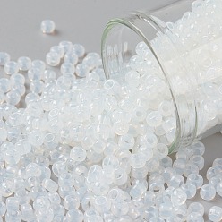(1141) Translucent White Toho runde Rocailles, japanische Rocailles, (1141) durchscheinendes Weiß, 8/0, 3 mm, Bohrung: 1 mm, über 222pcs / Flasche, 10 g / Flasche