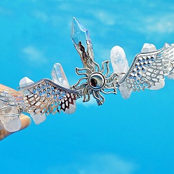 Другие Кварцы Натуральные гальванические кварцевые резинки для волос, крылья с солнечными коронами-резинками для волос для женщин и девочек, 350x150 мм