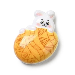 Кролик Пасхальные мультяшные кабошоны из непрозрачной смолы, кролик, 25x20x7.5 мм