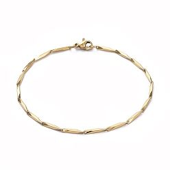 Золотой Ионное покрытие (ip) унисекс 201 браслеты-цепочки из нержавеющей стали, с карабин-лобстерами , золотые, 8-1/4 дюйм (21 см), 1.5 мм