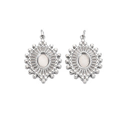 Нержавеющая Сталь Цвет 304 Настройки эмали нержавеющей стали кулон, с прыжковых колец, овальные, цвет нержавеющей стали, 24x17x2 мм, Перейти кольцо: 4x0.5 мм, 2.5 мм внутренним диаметром