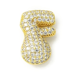 Letter F Стойки обшивки латунь кубического циркония подвески, без кадмия и без свинца, долговечный, алфавит, Буква F, 21.5x13.5x9 мм, отверстие : 4x2 мм