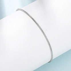 Нержавеющая Сталь Цвет 304 женские браслеты-змейки из нержавеющей стали, цвет нержавеющей стали, 6.69 дюйм (17 см)