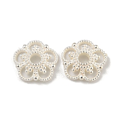 Серебро 925 шарики из стерлингового серебра, цветок, серебряные, 7.6x2 мм, отверстие : 1.6 мм, Около 40 шт / 10 г