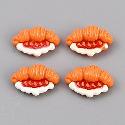 Food Непрозрачные подвески смолы, имитация еды, круассан, 23x15.5x8.5 мм
