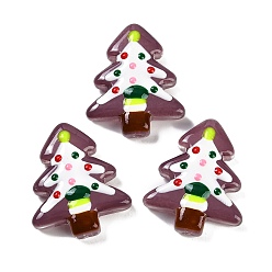 Кокосово-Коричневый Бусины лэмпворк ручной работы новогодняя тема, Рождественские елки, кокосового коричневый, 25~26.5x18.5~22.5x6.5~7.5 мм, отверстие : 1.6~1.8 мм