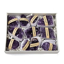 Аметист Природный аметист, жеода, рог изобилия, образец минерала, кластер необработанных кристаллов, Целебный кристалл в подарок для домашнего декора, с бумажной коробкой, 29~61x30~46x20~27 мм