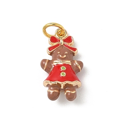 Gingerbread Man Латунь эмаль подвески, стойки покрытие, долговечный, с целью перехода в кольце, Колобок, 20x11.5x7 мм