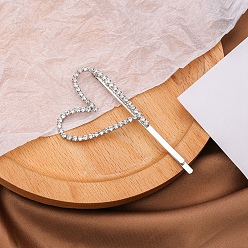 Кристалл Шпильки для волос со стразами в форме сердца, аксессуары для волос для женщин и девочек, кристалл, 50 мм