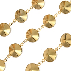 Золотой 304 цепочки из нержавеющей стали со стразами, пайки, подходит для горного хрусталя, с катушкой, ионное покрытие (ip), золотые, 16.7x10.7x3.3 мм