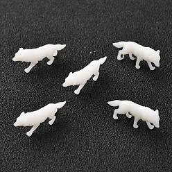 White 3D Resin Model, UV Resin Filler, Epoxy Resin Jewelry Making, Wolf, White, 9x19x4mm