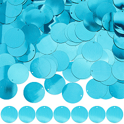Голубой 500шт. подвески из ПВХ-пластика, плоско-круглые, голубой, 24.5x0.2 мм, отверстие : 1.4 мм