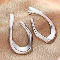 Нержавеющая Сталь Цвет 304 серьги-гвоздики-капли из нержавеющей стали, цвет нержавеющей стали, 51.5x29.5 мм