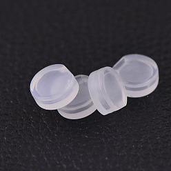 Clear Comfort Plastic Pads for Clip on Earrings, Anti-Pain, Clip on Earring Cushion, Clear, 7.5x3mm, Hole: 1.5x3.5mm