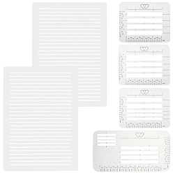 Прозрачный 6шт. трафарет для нанесения надписей на конверты из полипропилена, руководство по шаблону линейки, прозрачные, 115~292x145~221x0.3~0.5 мм