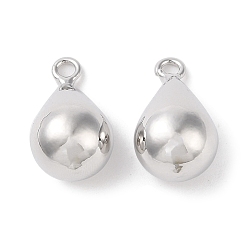 Платина Латунные подвески, без кадмия, без никеля и без свинца, слеза, платина, 18x10.5 мм, отверстие : 2 мм