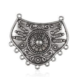 Antik Silber Farbe Tibetischen Stil Legierung Kronleuchter Komponenten, abschirmen, Antik Silber Farbe, 43.7x41x6 mm, Bohrung: 2 mm