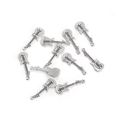 Античное Серебро Сплавочные подвески тибетского стиля, музыкальные инструменты подвески, античное серебро, 31x11 мм, 100 шт / комплект