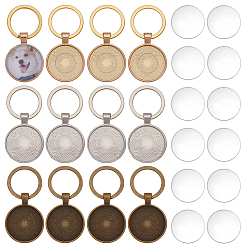 (52) Непрозрачная лаванда Наборы для изготовления круглых подвесок из сплава своими руками, со стеклянными кабошонами и железными кольцами, разноцветные, 56 мм