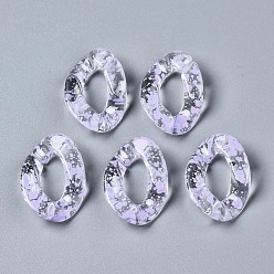 Сливовый Прозрачные акриловые соединительные кольца с аэрозольной краской, разъемы для быстрой связи, для изготовления бордюрных цепей, твист, слива, 29.5x20x6 мм, внутренний диаметр: 8x16 мм