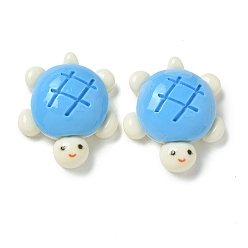 Озёрно--синий Непрозрачные кабошоны из смолы, для изготовления ювелирных изделий, черепахи, Плут синий, 32x26x10.5 мм