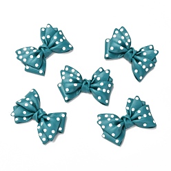 Светлый Морско-зеленый Кабошоны из смолы, Диетические аксессуары, украшение для телефона, бантом с волнистым узором, светло-зеленый, 20x29x5.5 мм